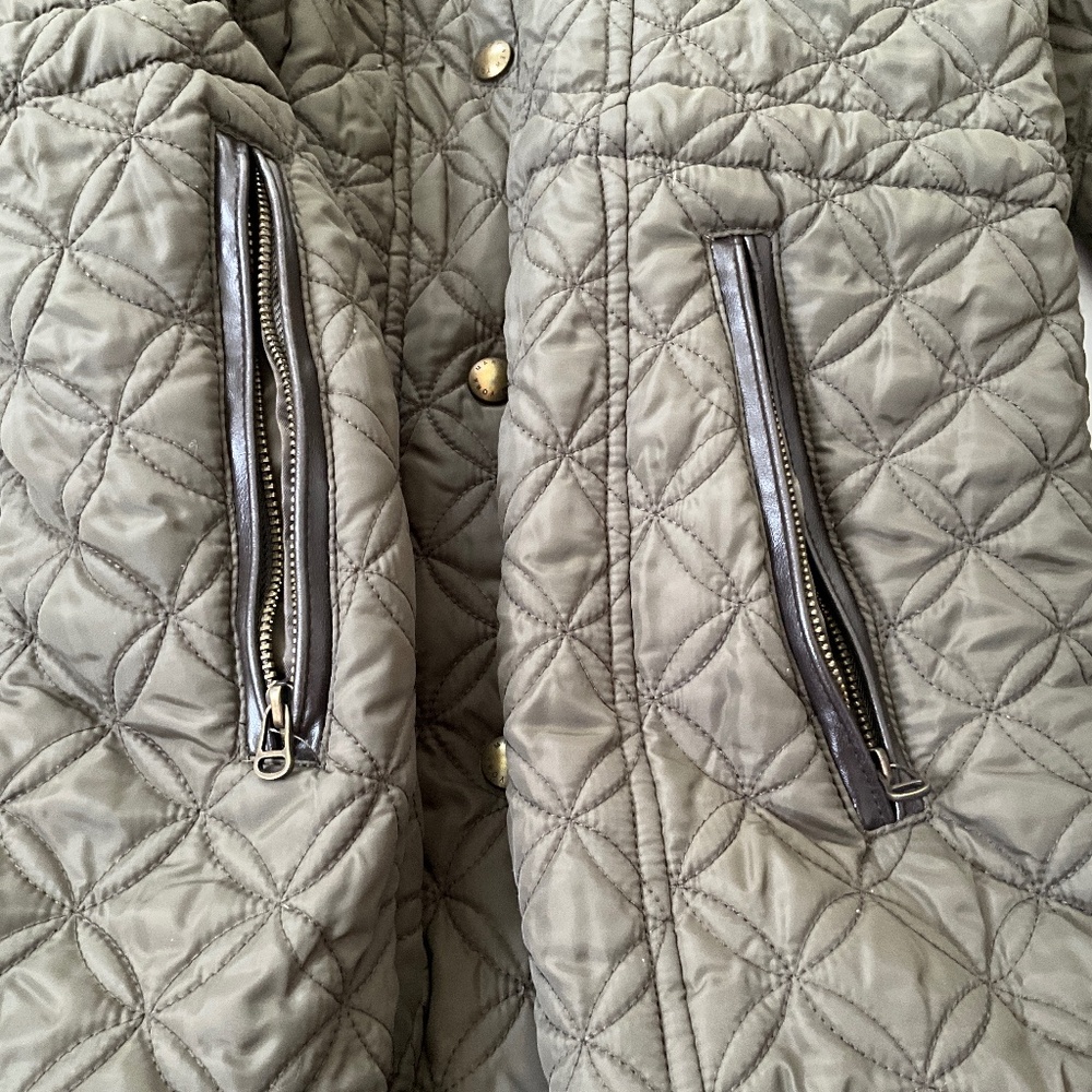 MARC NEW YORK Quilted Hooded Jacket Small Olive Brown - Picture 5 of 12